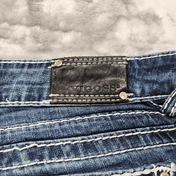 Vigoss Jeans Womens 22/33L Blue The Chelsea Low Rise Slim Boot Cut Stretch Denim - Picture 7 of 16